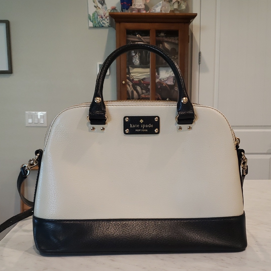 Kate Spade Black And Cream Crossbody Satchel Size Medium
